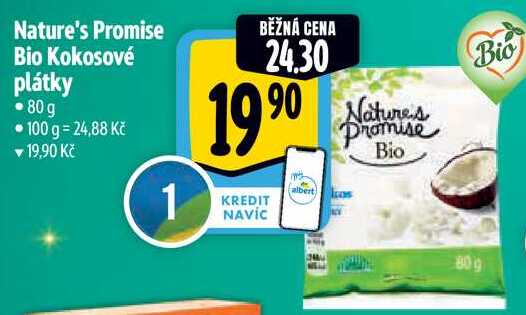 Nature's Promise Bio Kokosové plátky, 80 g