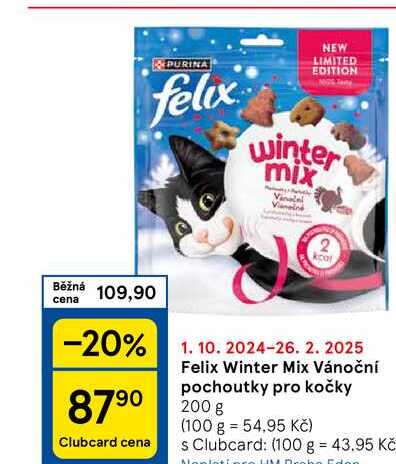 Felix Winter Mix Vánoční pochoutky pro kočky, 200 g 