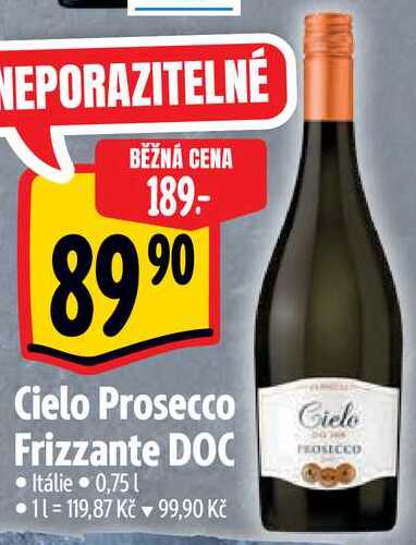 Cielo Prosecco Frizzante DOC, 0,75 l