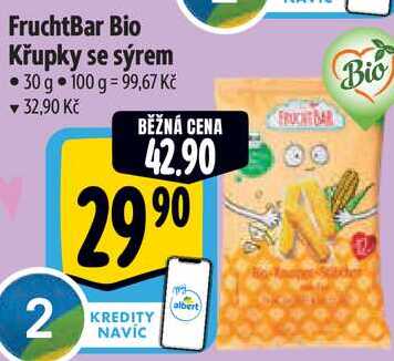 FruchtBar Bio Křupky se sýrem, 30 g