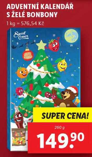 ADVENTNÍ KALENDÁŘ S ŽELÉ BONBONY, 260 g