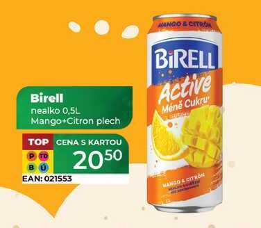 Birell nealko 0,5L Mango+Citron plech 