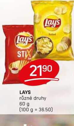 LAYS různé druhy 60 g