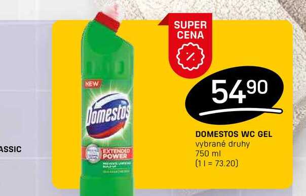 DOMESTOS WC GEL vybrané druhy 750 ml 