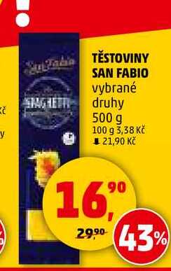 TĚSTOVINY SAN FABIO vybrané druhy, 500 g