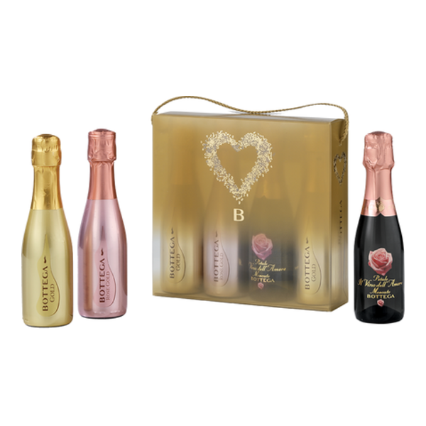 Bottega Set Mini (2x Gold Prosecco + Rose Gold + Petalo) 4x20ml (dárkové balení)