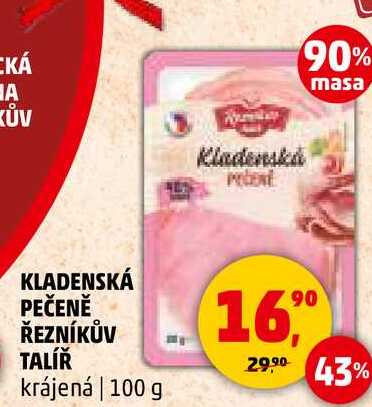 KLADENSKÁ PEČENĚ ŘEZNÍKŮV TALÍŘ krájená, 100 g