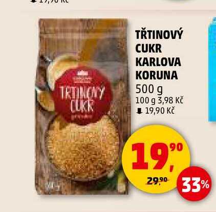 TŘTINOVÝ CUKR KARLOVA KORUNA, 500 g 