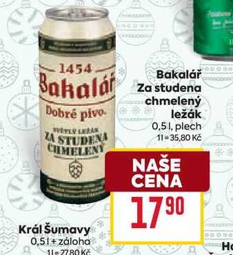 Bakalář za studena chmelený ležák 0,5l, plech 