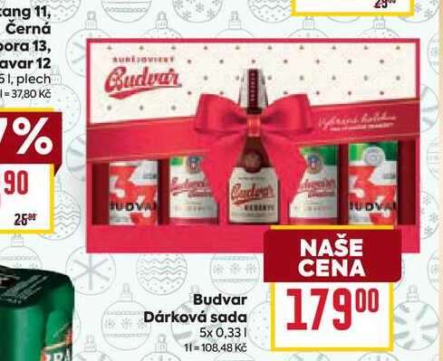 Budvar Dárková sada 5x 0,33l