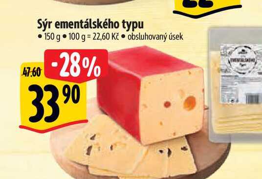 Sýr ementálského typu 150 g  