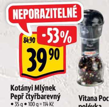   Kotányi Mlýnek Pepř čtyřbarevný 35 g 