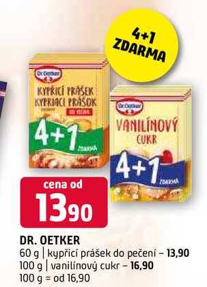 DR.Oetker kypřící prášek do pečení vanilínový cukr 60g 100g