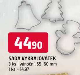 Sada vykrajovátek 3 ks vánoční, 55-60 mm 