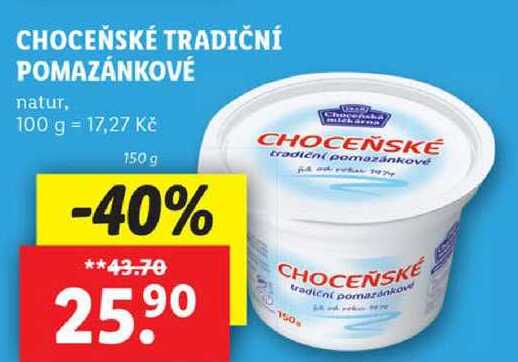 CHOCEŇSKÉ TRADIČNÍ POMAZÁNKOVÉ natur, 150 g