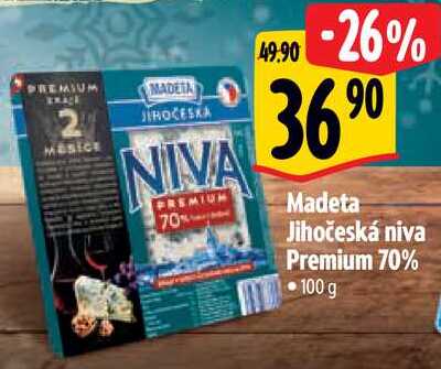 Madeta Jihočeská niva Premium 70%, 100 g 