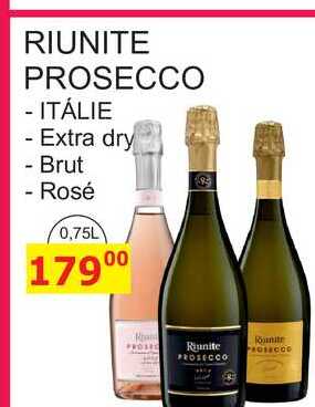 RIUNITE PROSECCO - ITÁLIE - Extra dry - Brut - Rosé 0,75L