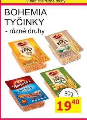 BOHEMIA TYČINKY - různé druhy 80g 