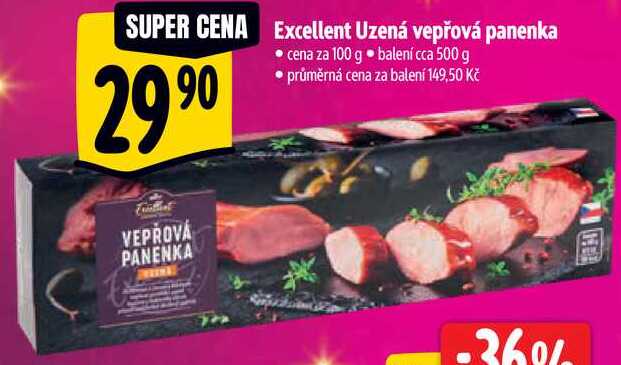 Excellent Uzená vepřová panenka, cena za 100 g 