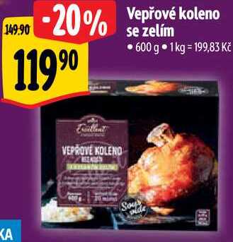 Vepřové koleno se zelím, 600 g