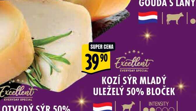   KOZÍ SÝR MLADÝ ULEŽELÝ 50% BLOČEK 100 g