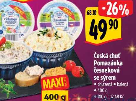  Česká chuť Pomazánka česneková se sýrem  400 g