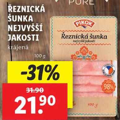 ŘEZNICKÁ ŠUNKA NEJVYŠŠÍ JAKOSTI, 100 g