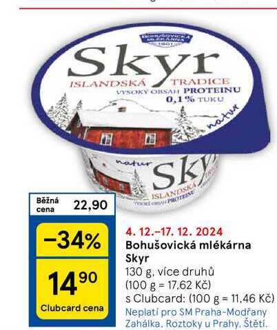 Bohušovická mlékárna Skyr, 130 g, více druhů 