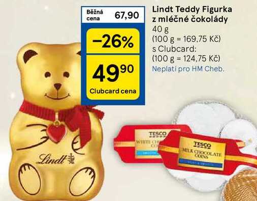 Lindt Teddy Figurka z mléčné čokolády, 40 g