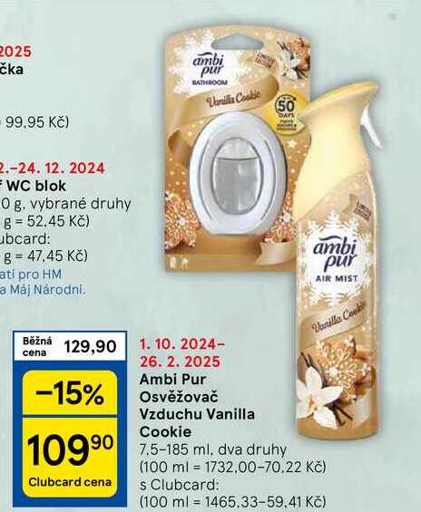 Ambi Pur Osvěžovač Vzduchu Vanilla Cookie, 7,5 - 185 ml 