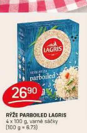 RÝŽE PARBOILED LAGRIS 4 x 100 g, varné sáčky