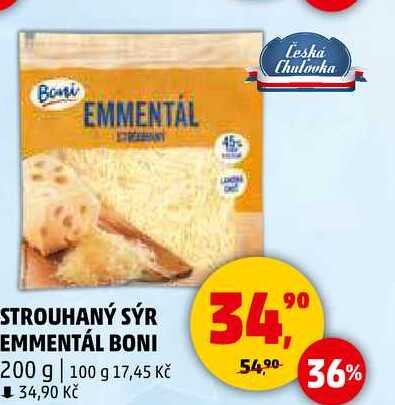 STROUHANÝ SÝR EMMENTÁL BONI, 200 g 