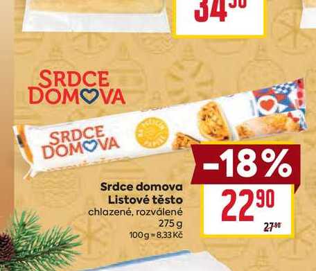 Srdce domova Listové těsto chlazené, rozválené 275 g 