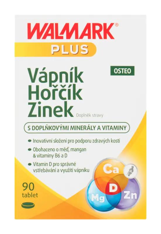 Walmark Plus Osteo vápník hořčík zinek, doplněk stravy, 90 ks