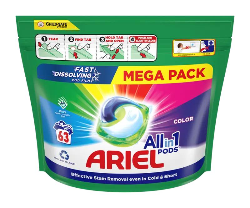 Ariel Prací kapsle All-in-1 PODS Color Fresh, 63 pd