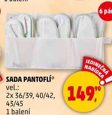 SADA PANTOFLÍ vel.: 2x 36/39, 40/42, 43/45, 1 balení 