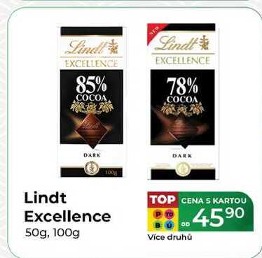 Lindt Excellence 50g, 100g 