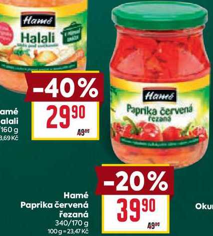 Hamé Paprika červená řezaná 340/170 g 