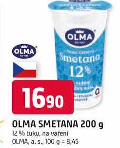 OLMA SMETANA 200 g 12% tuku, na vařeni 