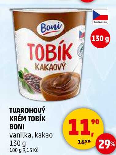 TVAROHOVÝ KRÉM TOBÍK BONI vanilka, 130 g