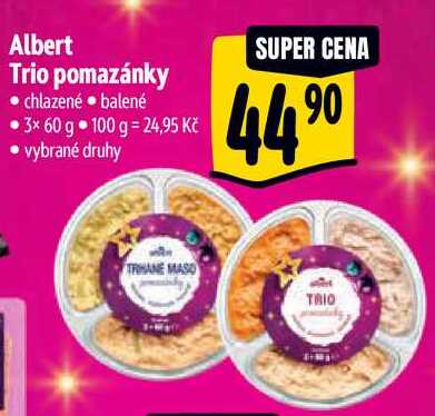 Albert Trio pomazánky, 3x 60 g 