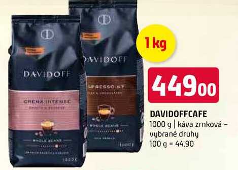 Davidoff Café pražená zrnková káva 1000g