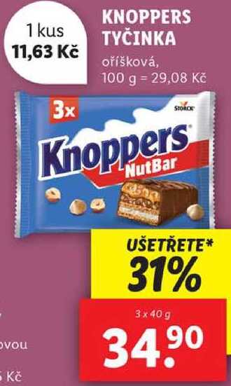 KNOPPERS TYČINKA, 3x 40 g