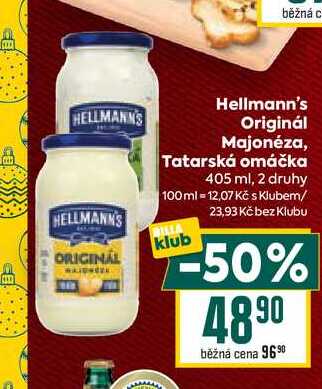 Hellmann's tatarská omáčka, majonéza 405ml