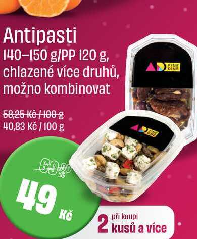 Antipasti 140-150 g/PP 120 g, chlazené více druhů