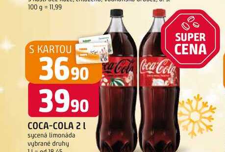 Coca-Cola 2l, vybrané druhy 2l