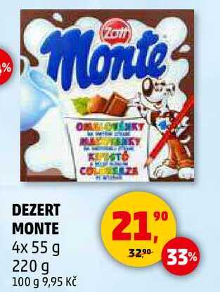 DEZERT MONTE, 4x 55 g, 220 g