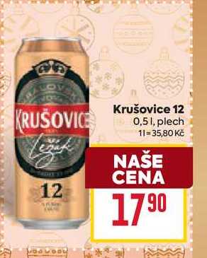 Krušovice 12 0,51, plech