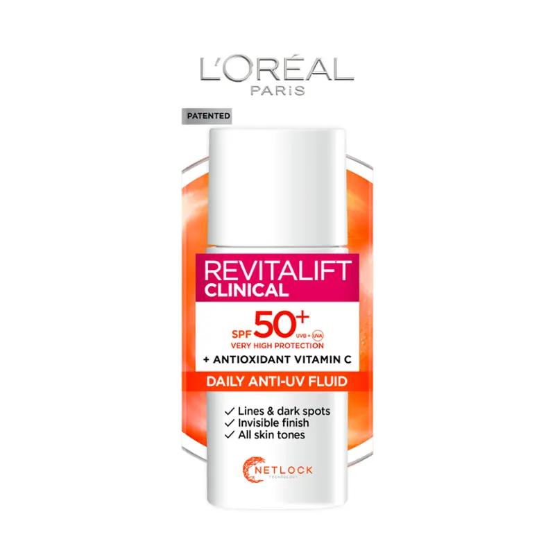 L'Oréal Denní Anti-UV Fluid Revitalift Clinical + Vitamin C SPF50, 50 ml