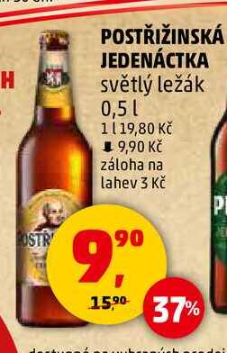 POSTŘIŽINSKÁ JEDENÁCTKA světlý ležák, 0,5 l